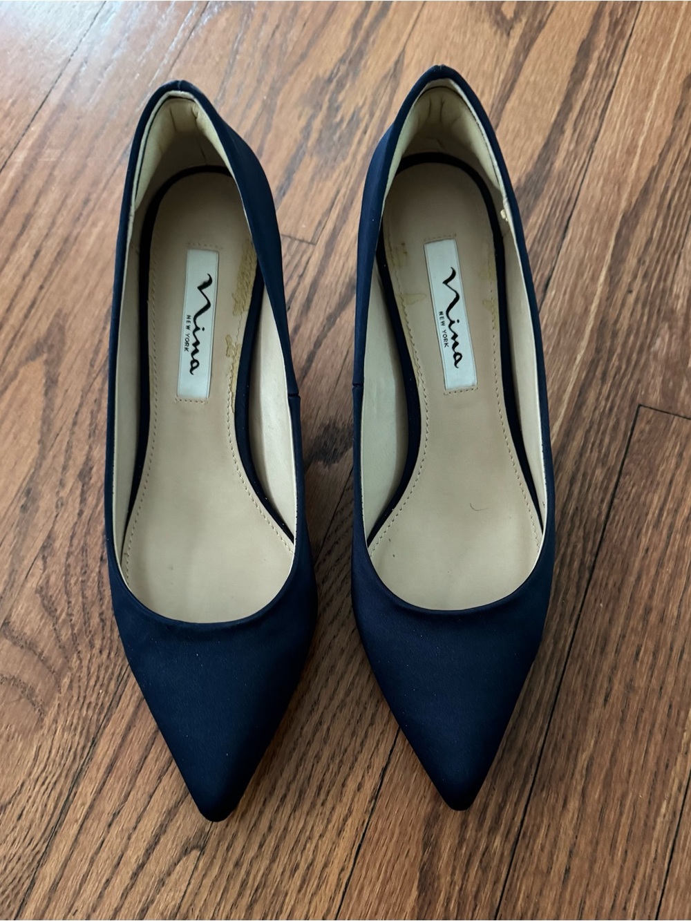 Nina Navy Pointed Toe Heels